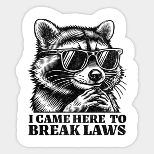 I Came Here to Break Laws Sticker